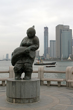 渔人 渔妇 雕塑 雕像