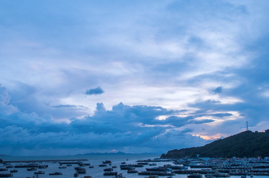 海边 天空朝霞 礁石 海浪 海