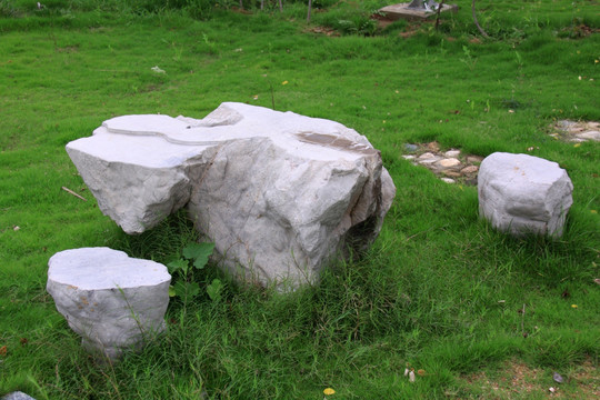 石头桌椅 石头景观