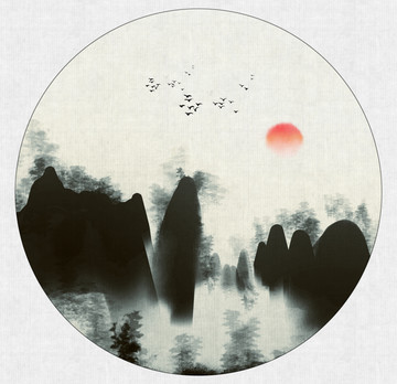 水墨山水画