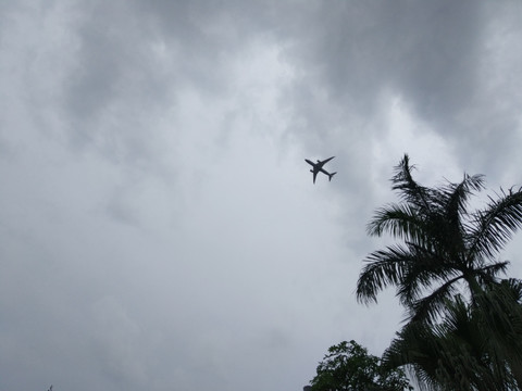 飞机飞过天空