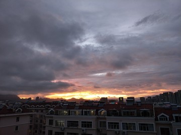 城市晚霞 夕阳 日落