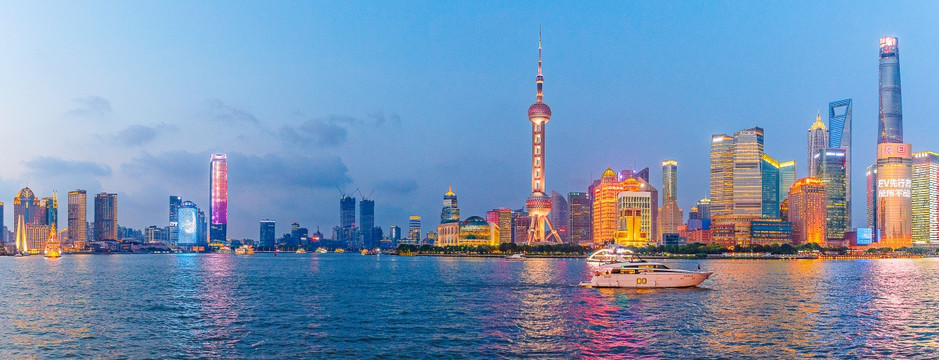 上海陆家嘴夜景全景