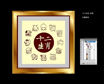 十二生肖 挂画