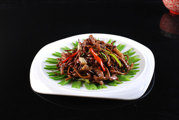 鲜茶树菇炒脆肉 （6）