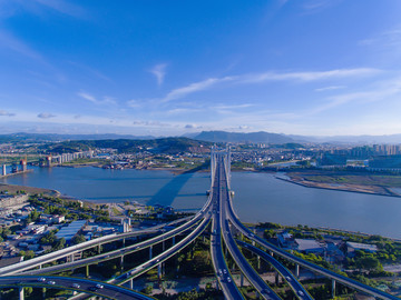 福州魁浦大桥全景航拍