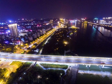 福州金山大桥夜景航拍