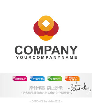 钱币logo 标志设计 商标