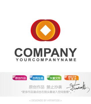 钱币logo 标志设计 商标