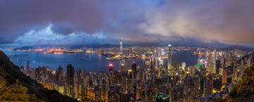 香港太平山顶城市风光