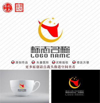 CT字母TC标志牛头logo