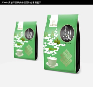 决明子菊花八宝茶包装设计加效果