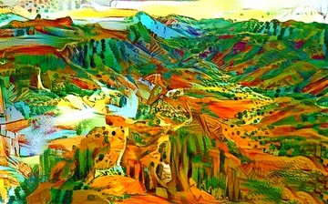 抽象印象派风景画油画室内装饰画