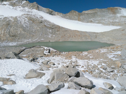 雪山冰川 冰蚀湖