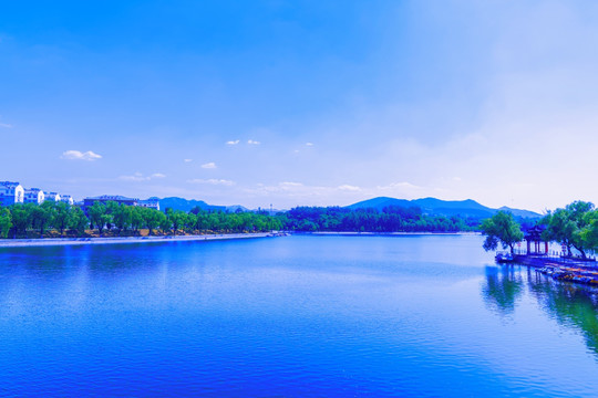 山水湖景 碧水蓝天