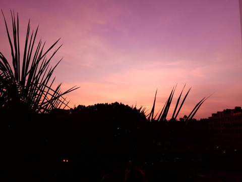 晚霞 日落 夕阳 夜幕降临