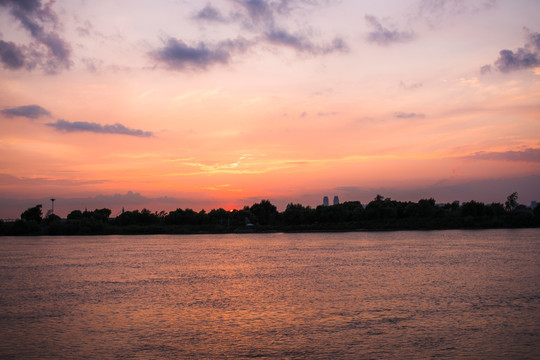 夕阳晚霞 海面