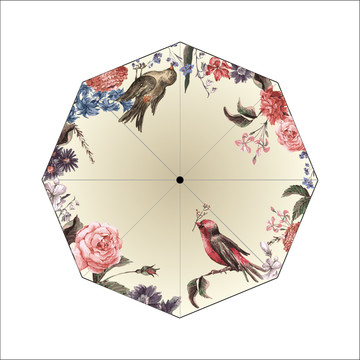 雨伞图案 花鸟设计