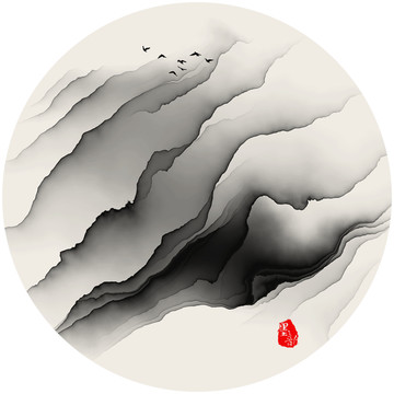 晕染水墨画 意境
