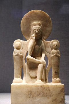 北齐时期石雕思惟菩萨坐像