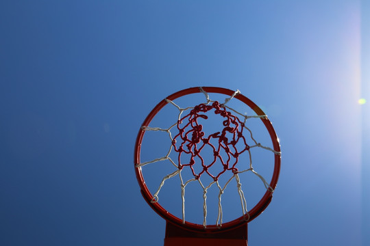 阳光下的篮球框