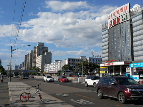 道路 共享单车 城市景观