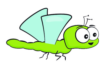 卡通绿色蜻蜓昆虫