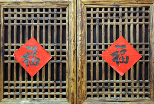 中式木窗背景