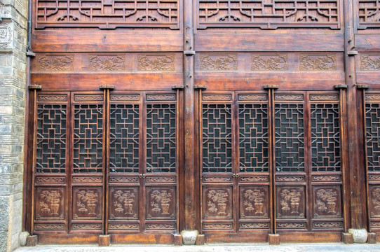 中式古建筑仿古木雕大门