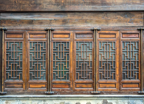 中式古建筑仿古木雕大门