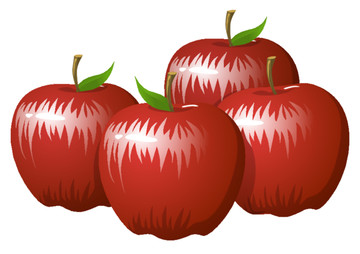 矢量绿色食品苹果营养红色