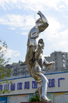 体育运动雕塑 中国武术塑像