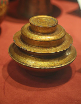 西藏民居用品铜制糌粑盒
