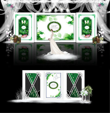 白配绿欧式主题婚礼
