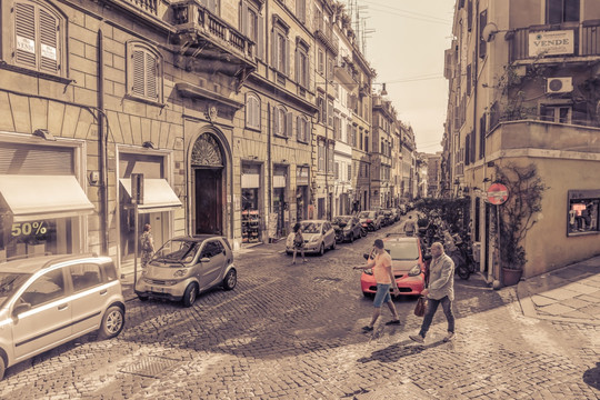 意大利罗马街景 老照片