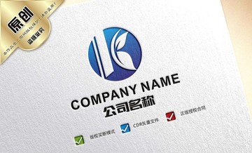 叶子K字母标志 LOGO设计