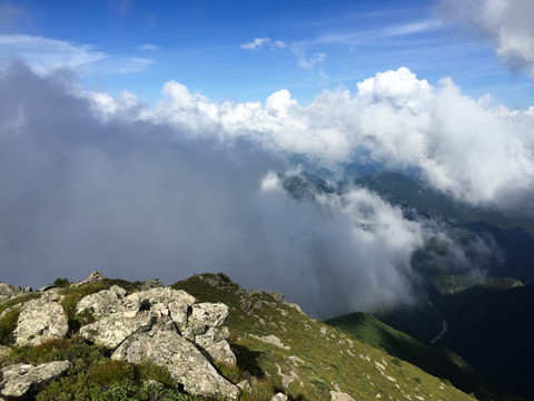 冰川遗迹 玛尼堆 秦岭 太白山