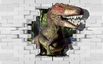 3D壁画恐龙立体画