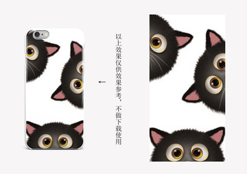 可爱卡通猫咪手机壳PSD图案