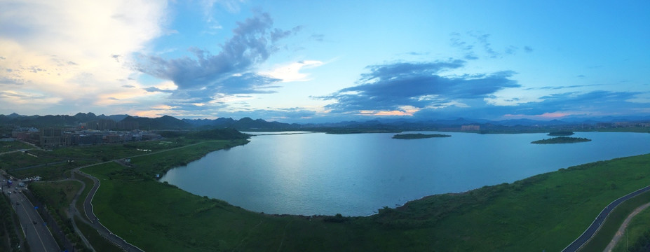 杭州老余杭南湖全景