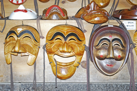 韩国面具 木制面具
