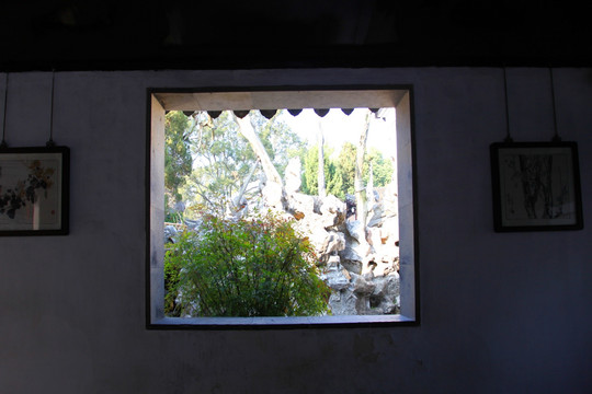 苏州 狮子林 客厅窗 实木窗