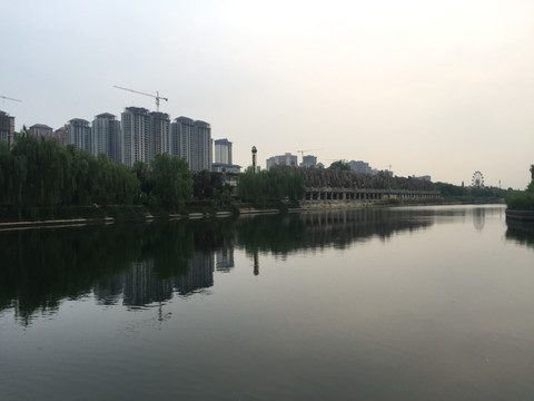 西安 汉城湖 城市 印象 旅游