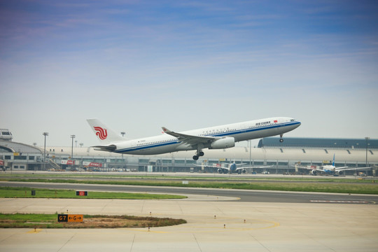 起飞的飞机 中国国际航空