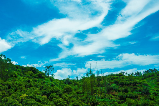 青山 蓝天白云