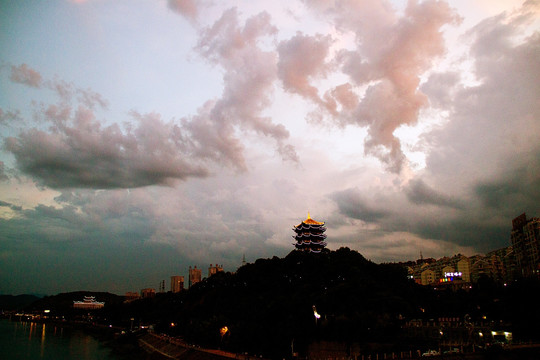 安澜楼 夕照 晚霞