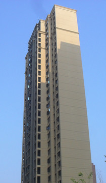 蓝天背景高楼建筑
