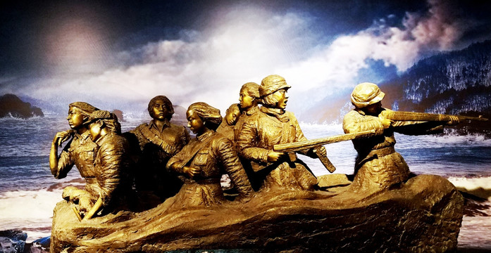 抗日女战士 雕塑