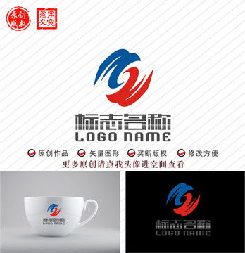 WM字母MW标志鹰logo