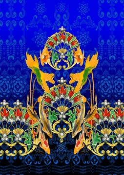 民族风 数码印花 有分层